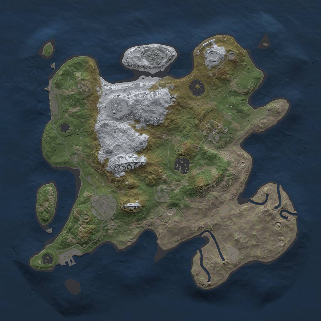 Rust Map: Procedural Map, Size: 3000, Seed: 662010928, 11 Monuments