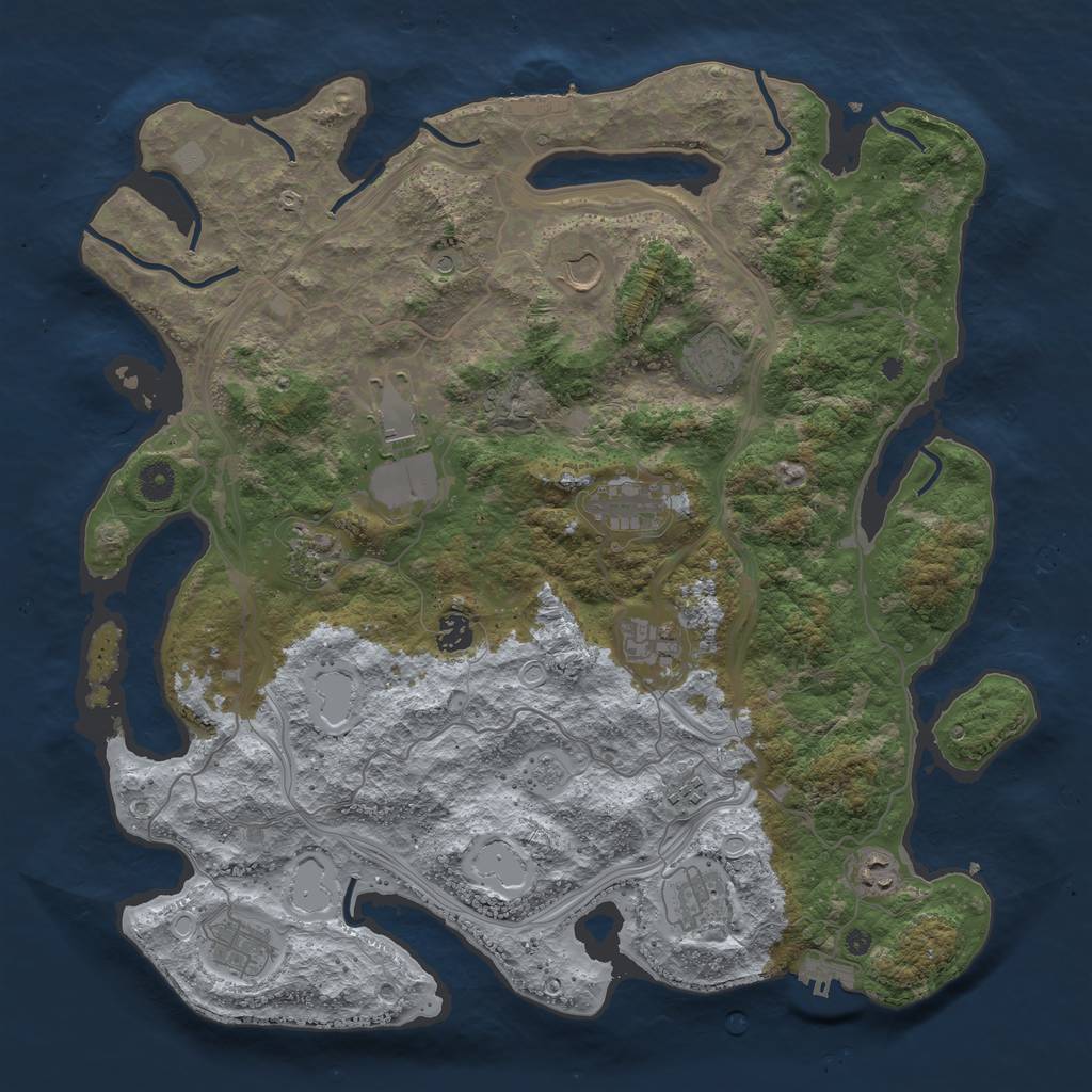 Rust Map: Procedural Map, Size: 4300, Seed: 4321, 18 Monuments