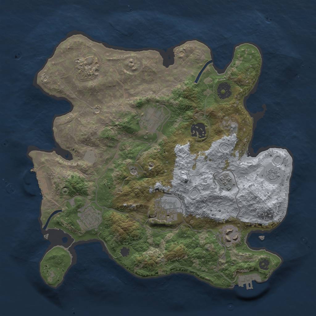 Rust Map: Procedural Map, Size: 3000, Seed: 1522960041, 14 Monuments