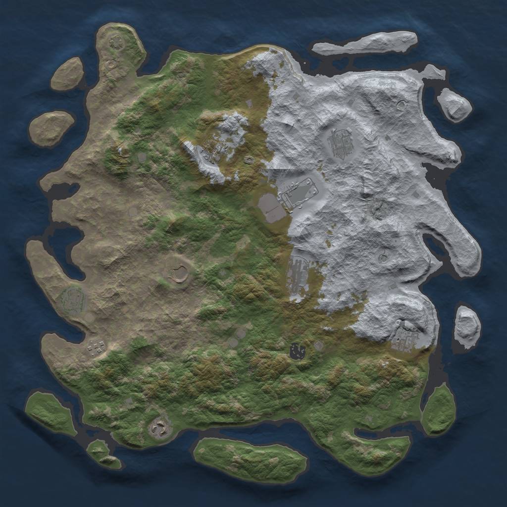 Rust Map: Barren, Size: 4500, Seed: 1027247169, 14 Monuments