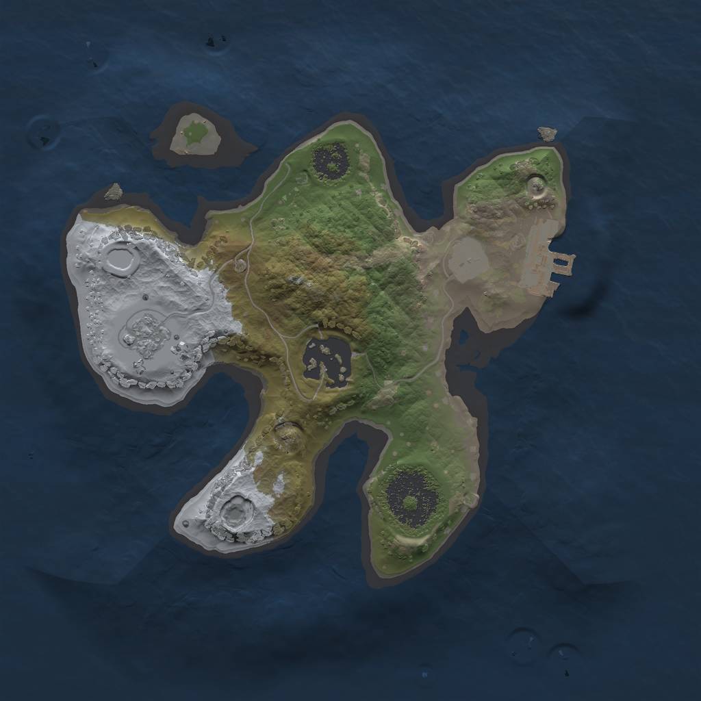 Rust Map: Procedural Map, Size: 2000, Seed: 32432547, 6 Monuments