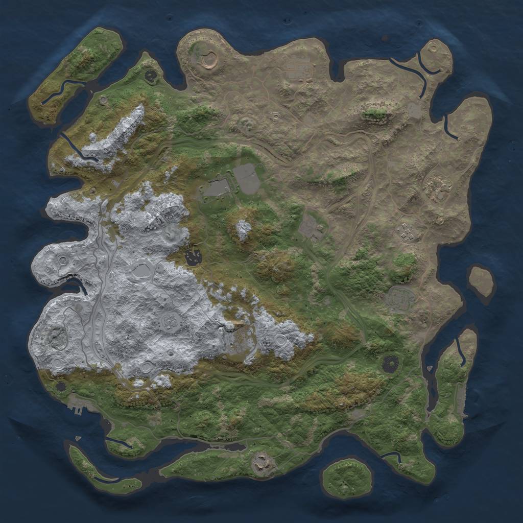 Rust Map: Procedural Map, Size: 4500, Seed: 1595318324, 17 Monuments
