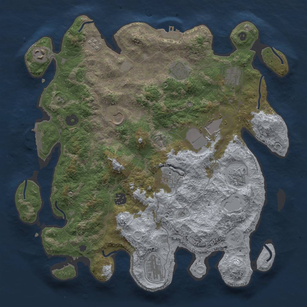 Rust Map: Procedural Map, Size: 3750, Seed: 21321321, 17 Monuments