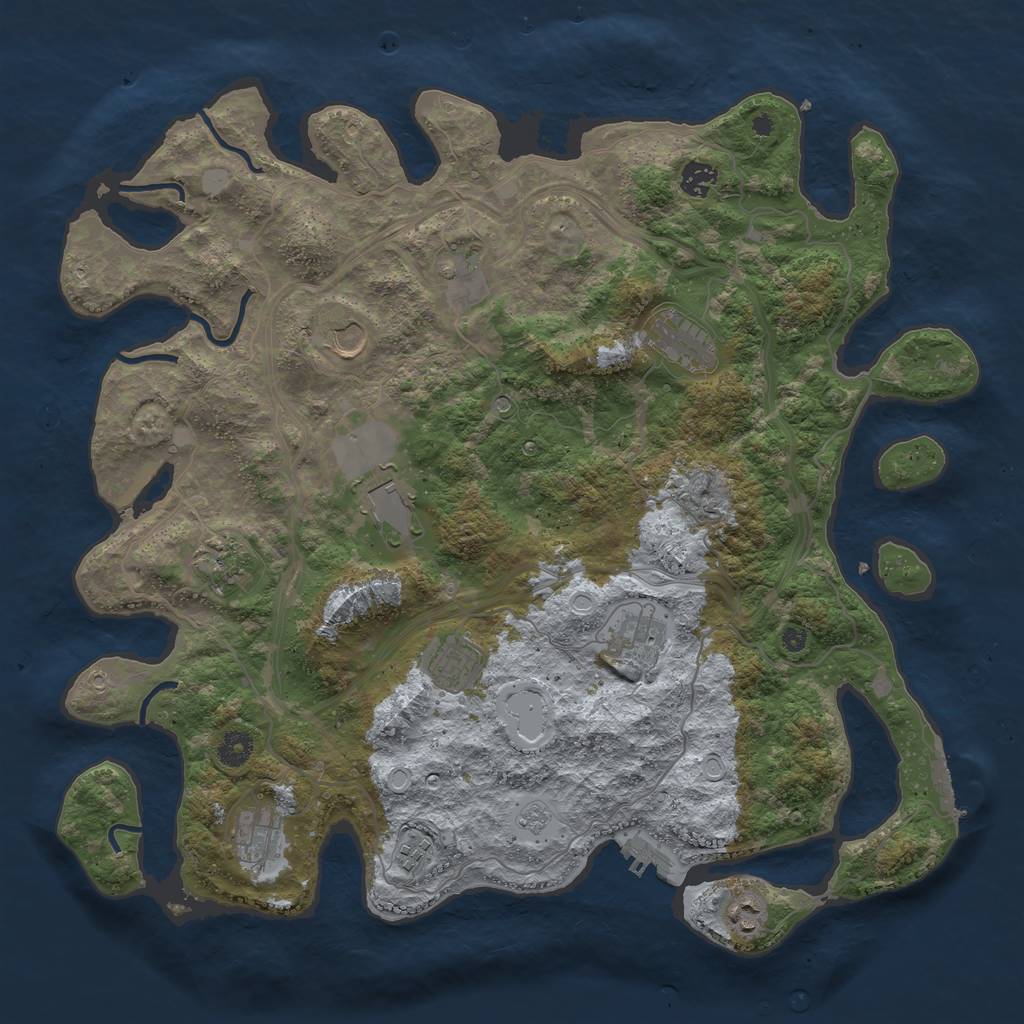 Rust Map: Procedural Map, Size: 4250, Seed: 5014, 18 Monuments