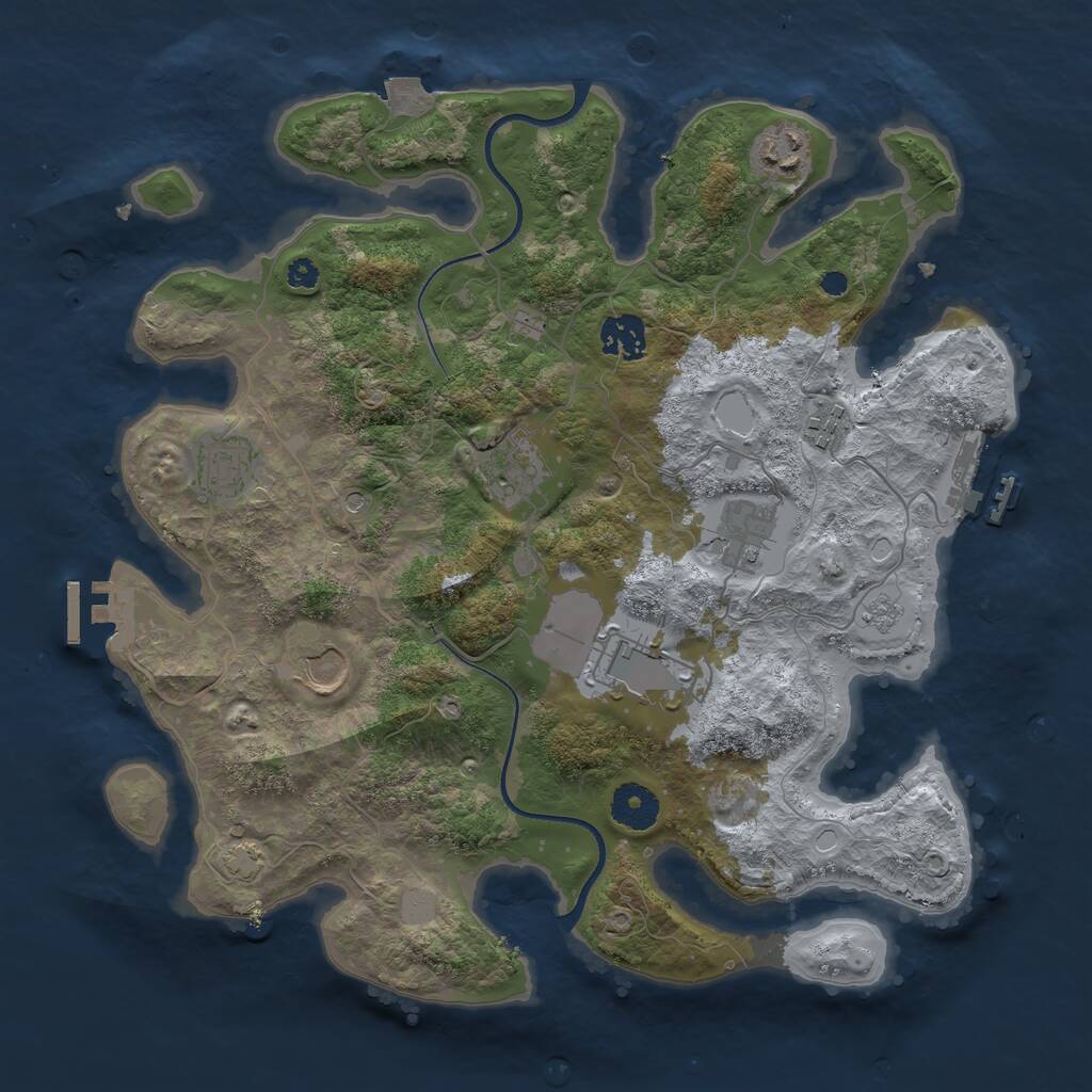 Rust Map: Procedural Map, Size: 3500, Seed: 2011101487, 14 Monuments