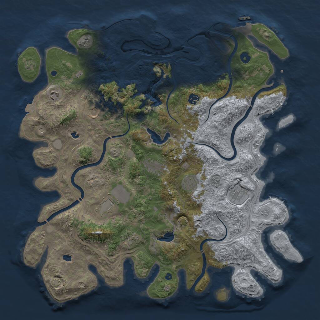 Rust Map: Procedural Map, Size: 4500, Seed: 1861920749, 15 Monuments