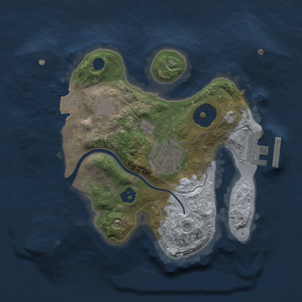 Rust Map: Procedural Map, Size: 2000, Seed: 445869406, 3 Monuments