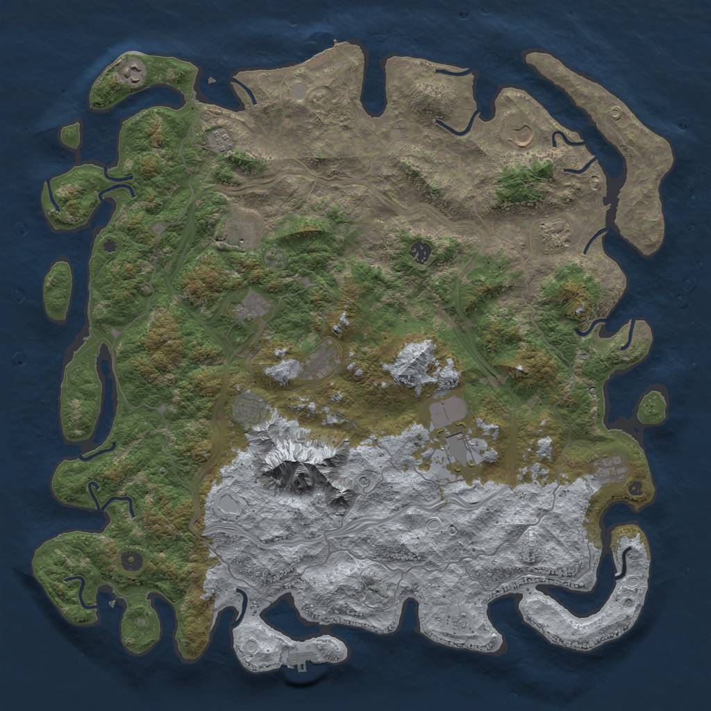 Rust Map: Procedural Map, Size: 5000, Seed: 27581131, 18 Monuments