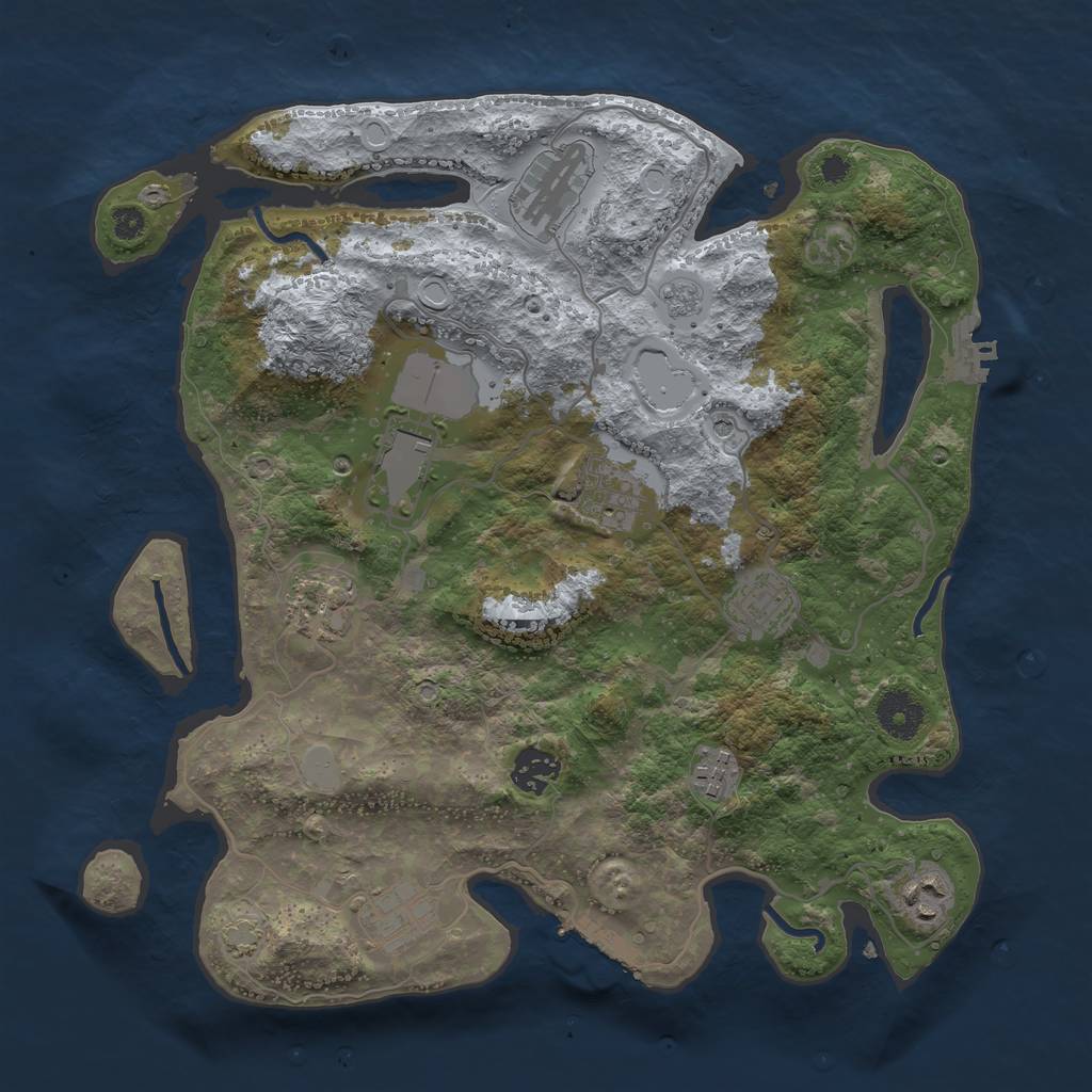 Rust Map: Procedural Map, Size: 3500, Seed: 6715204, 17 Monuments
