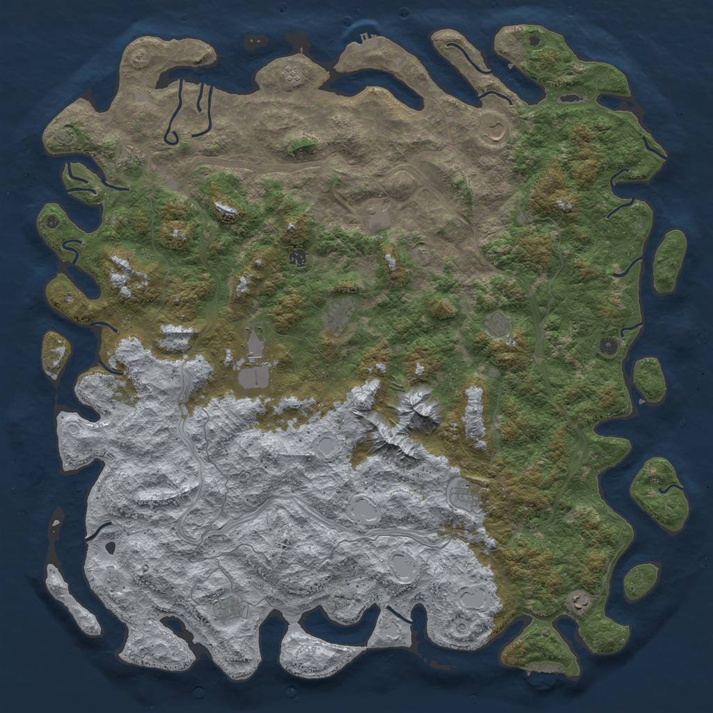 Rust Map: Procedural Map, Size: 6000, Seed: 1543205280, 19 Monuments