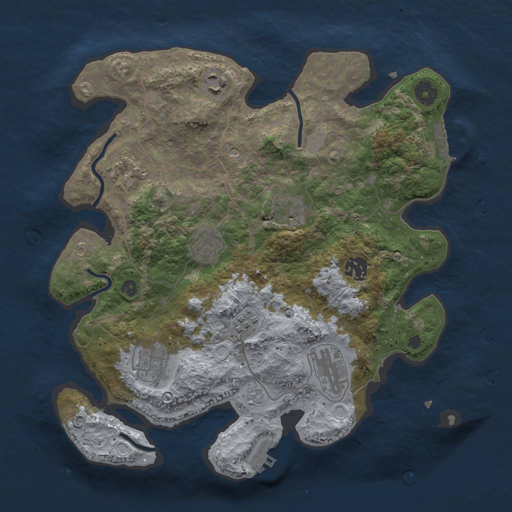 Rust Map: Procedural Map, Size: 3250, Seed: 1639615148, 15 Monuments