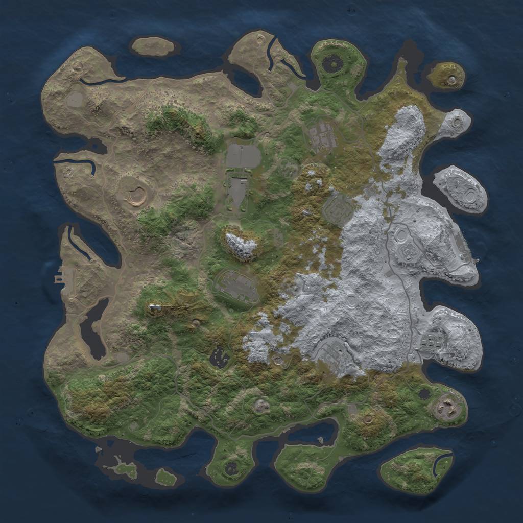 Rust Map: Procedural Map, Size: 4000, Seed: 2024738070, 16 Monuments