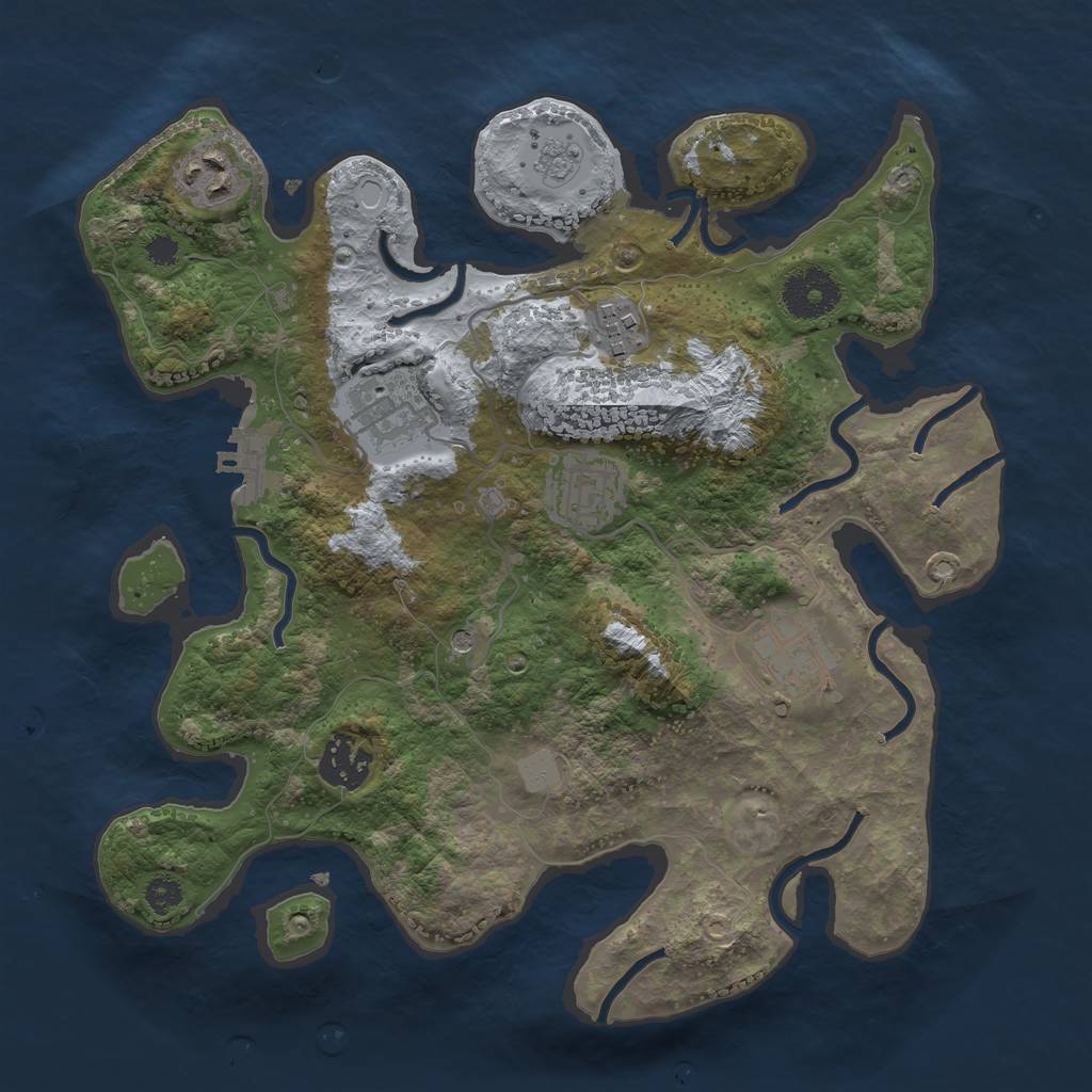 Rust Map: Procedural Map, Size: 3100, Seed: 679, 12 Monuments