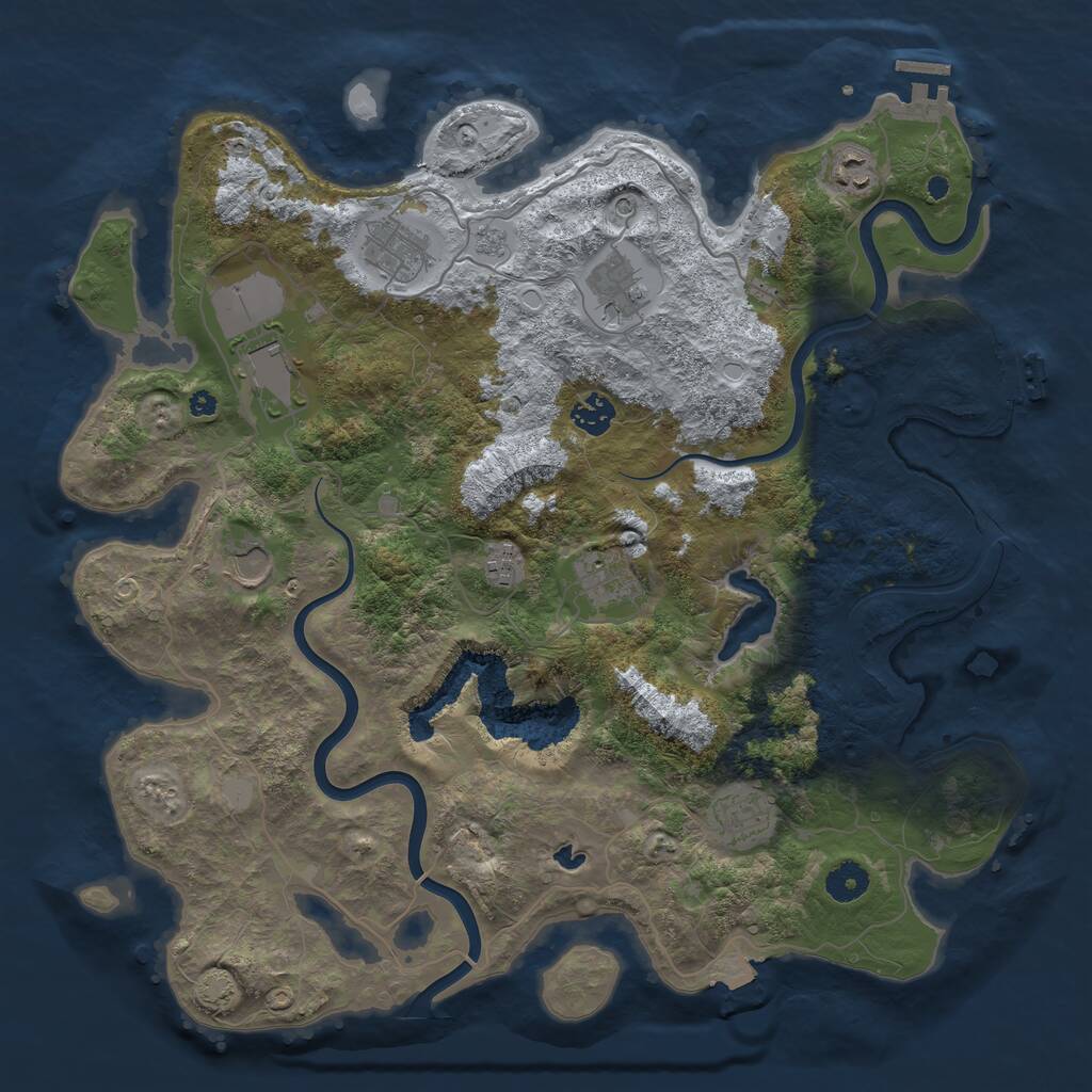 Rust Map: Procedural Map, Size: 4000, Seed: 71344907, 15 Monuments