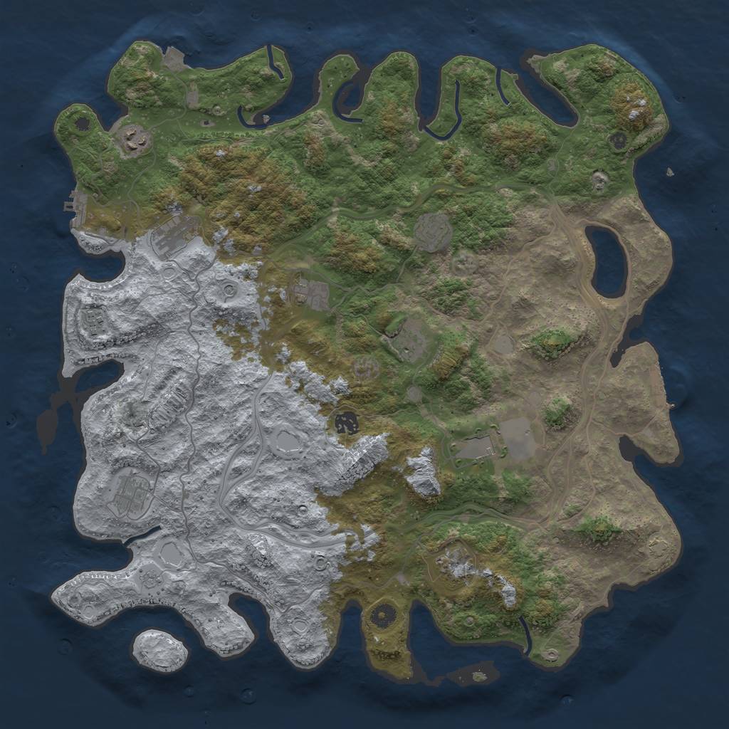 Rust Map: Procedural Map, Size: 4500, Seed: 790253910, 18 Monuments