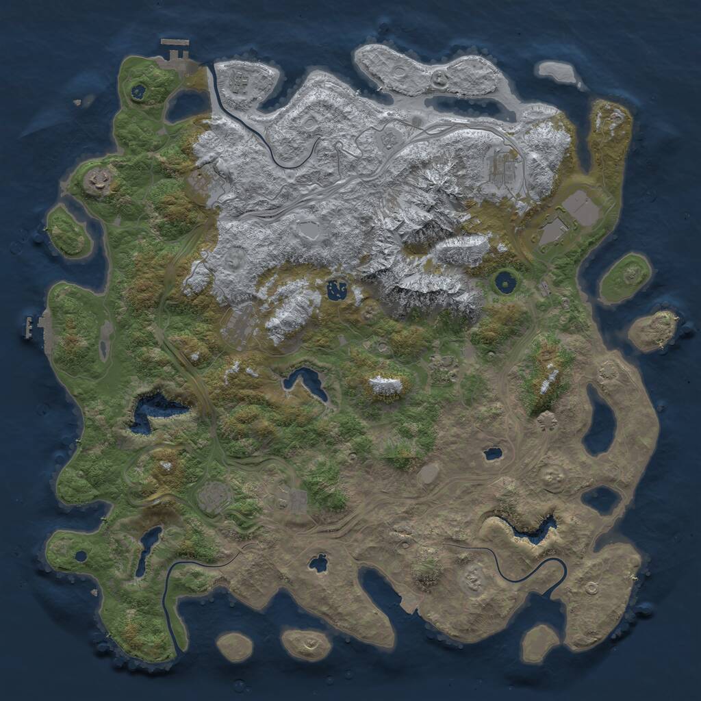 Rust Map: Procedural Map, Size: 5000, Seed: 1459785216, 16 Monuments