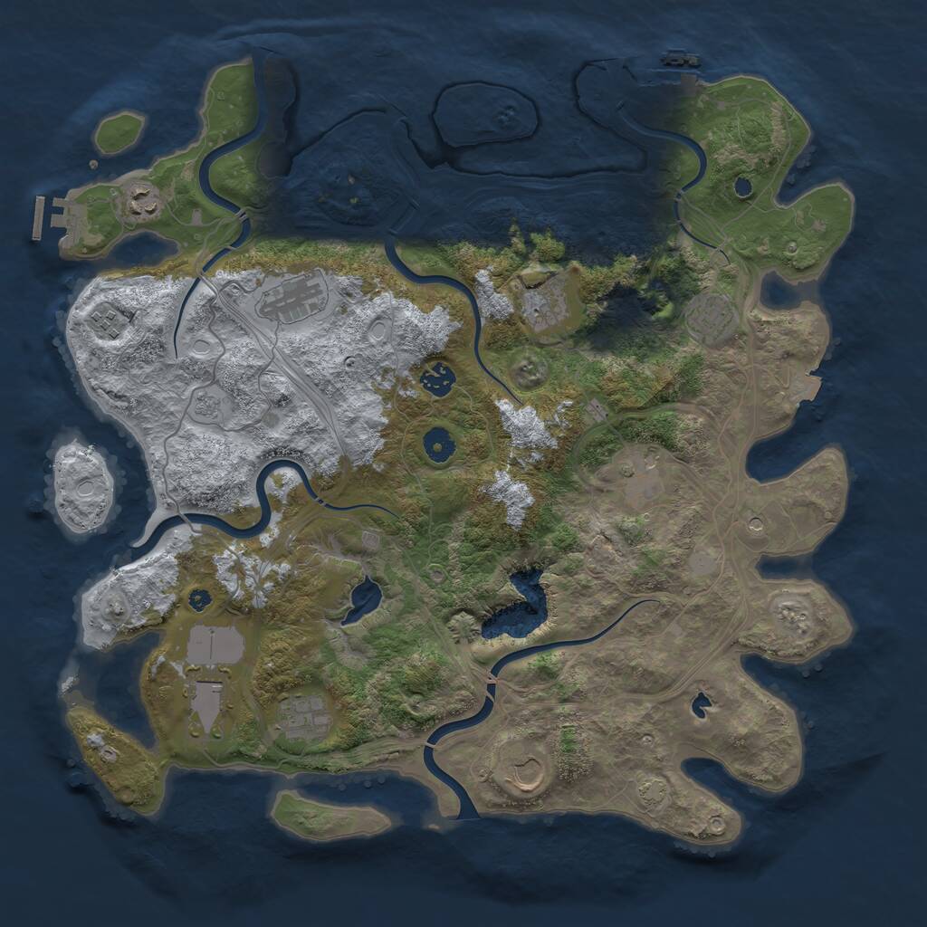 Rust Map: Procedural Map, Size: 4250, Seed: 11117715, 16 Monuments