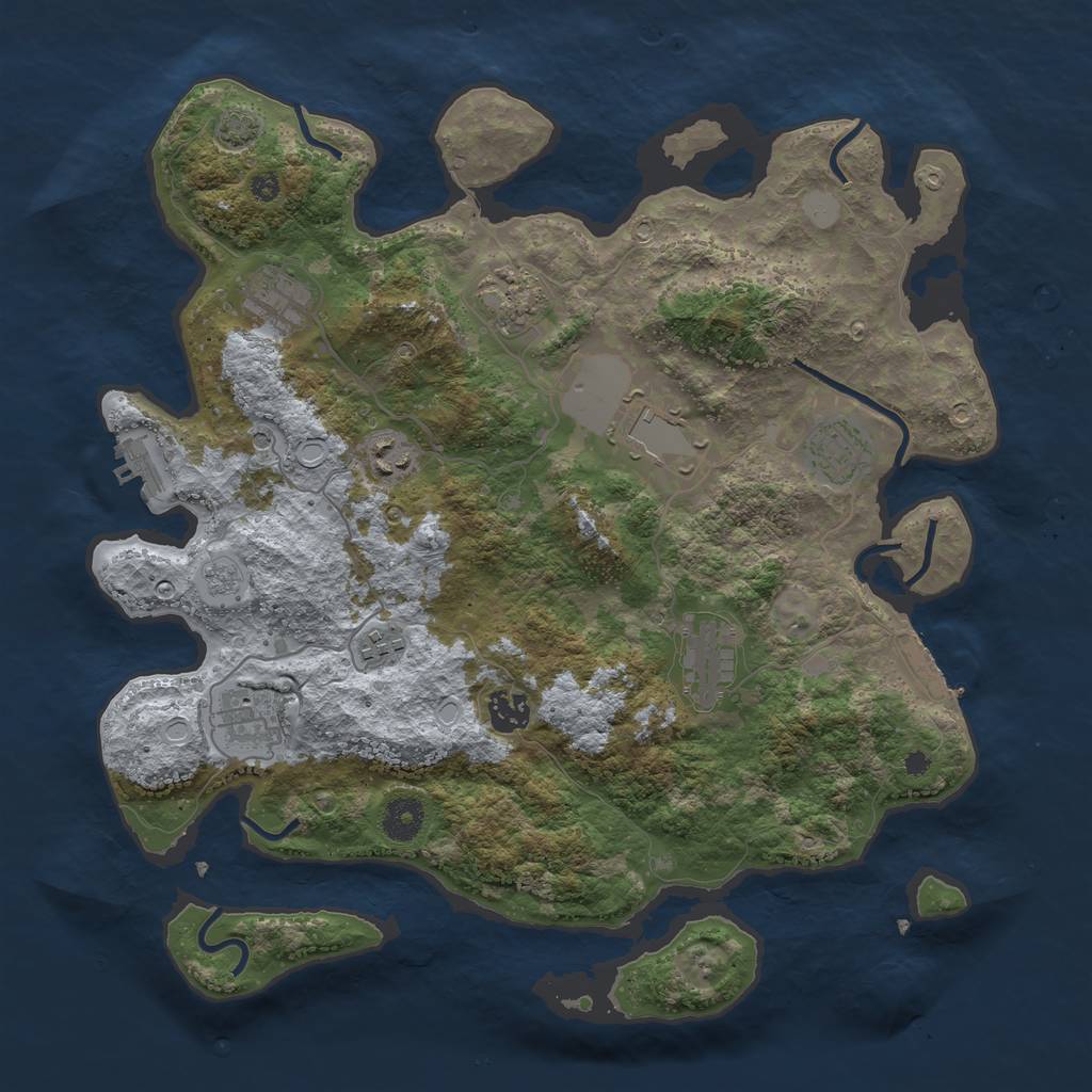 Rust Map: Procedural Map, Size: 3800, Seed: 567, 17 Monuments