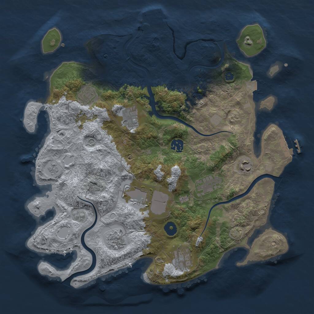 Rust Map: Procedural Map, Size: 3600, Seed: 1683780138, 15 Monuments
