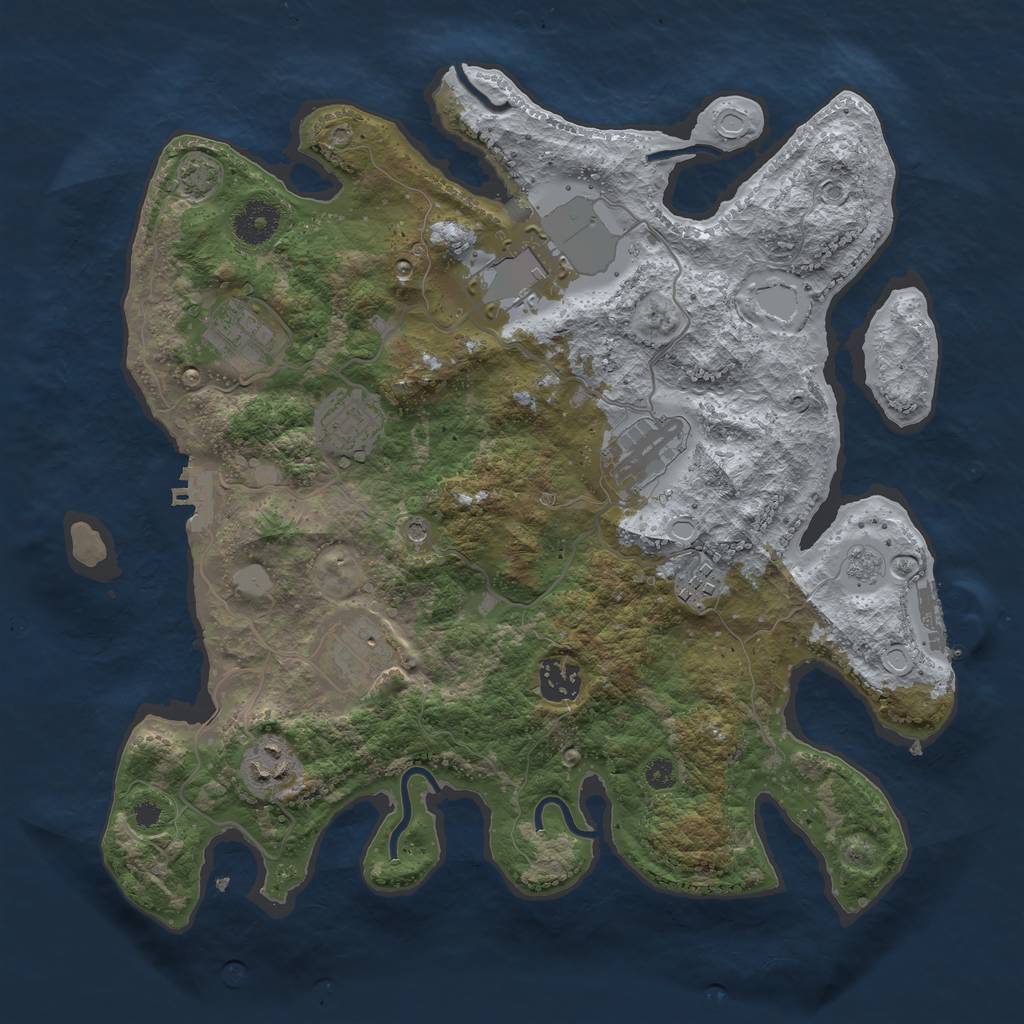 Rust Map: Procedural Map, Size: 3500, Seed: 2161416, 16 Monuments