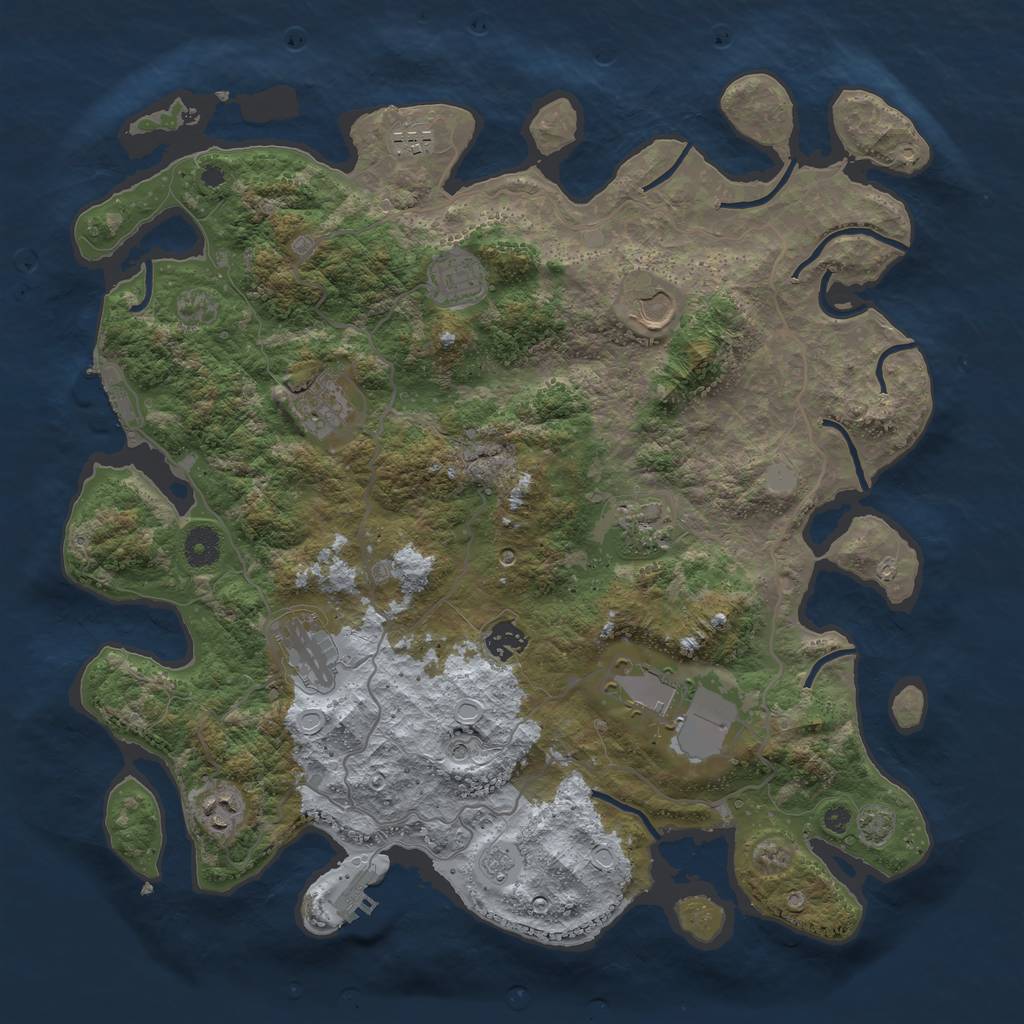 Rust Map: Procedural Map, Size: 4000, Seed: 1542386365, 17 Monuments