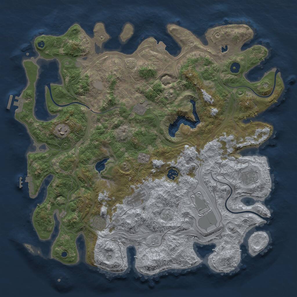 Rust Map: Procedural Map, Size: 4250, Seed: 45325, 14 Monuments
