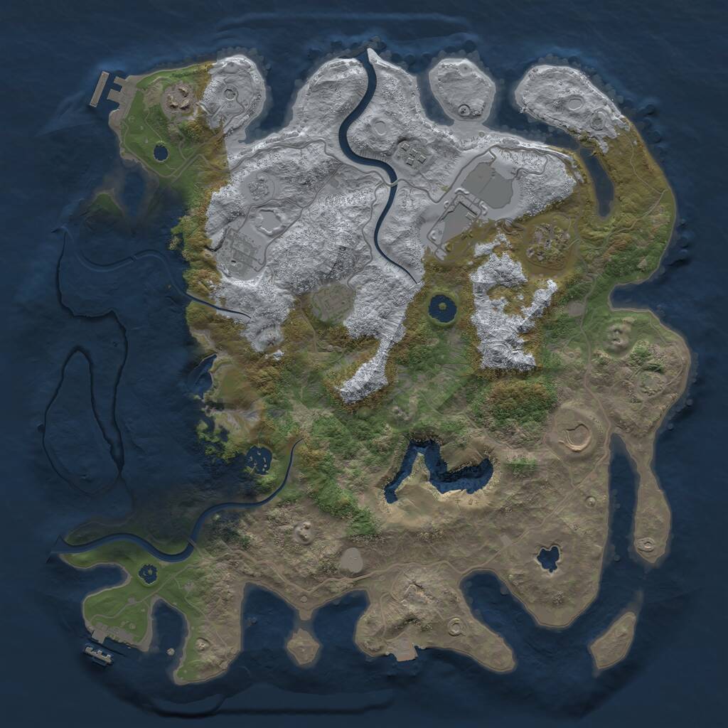 Rust Map: Procedural Map, Size: 4000, Seed: 2124380708, 14 Monuments
