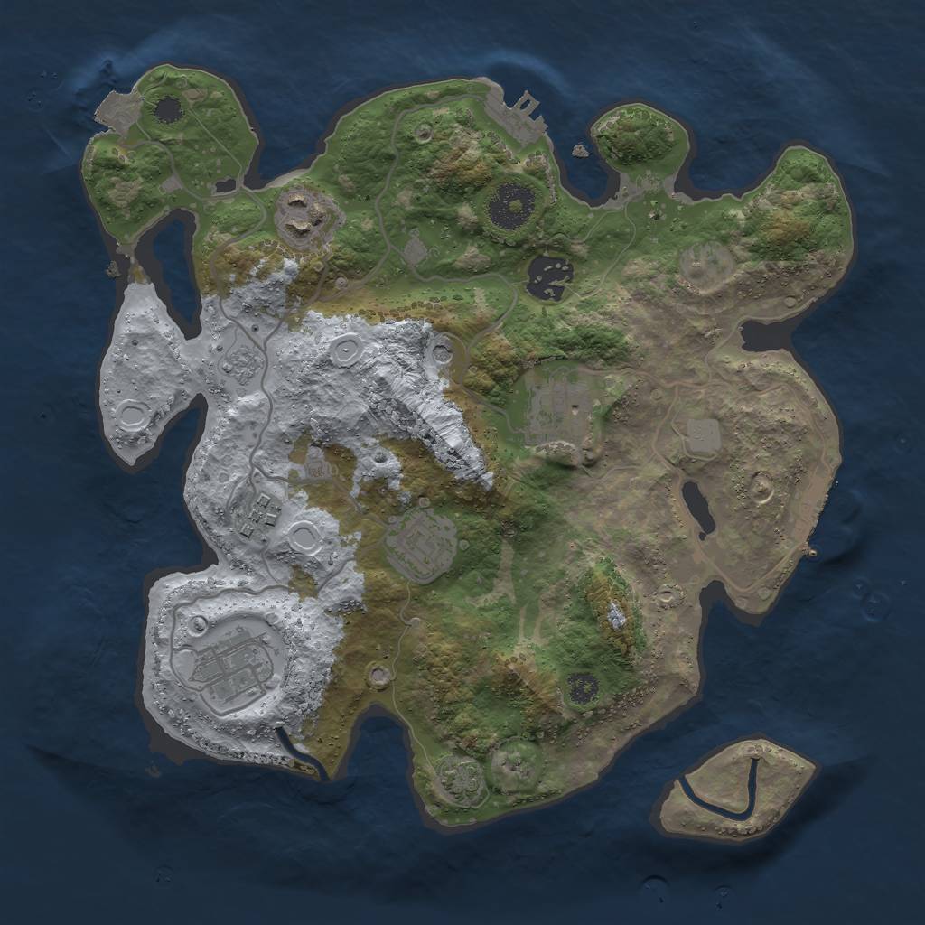 Rust Map: Procedural Map, Size: 3000, Seed: 300420, 14 Monuments