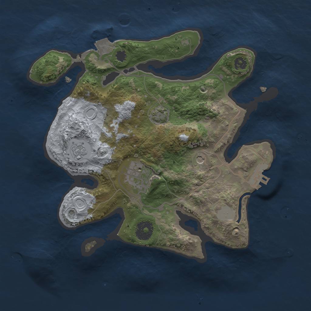 Rust Map: Procedural Map, Size: 2500, Seed: 5325352, 8 Monuments