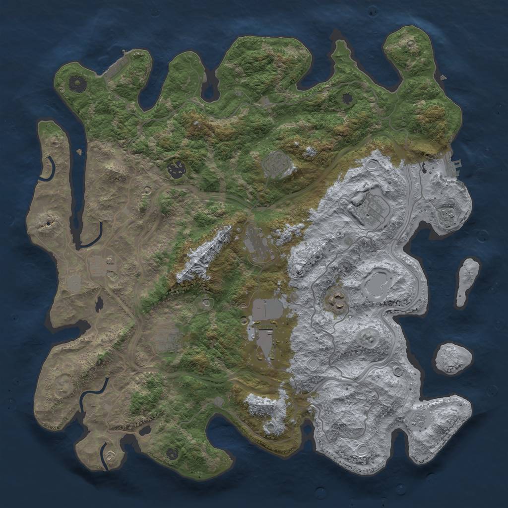 Rust Map: Procedural Map, Size: 4250, Seed: 1658644407, 16 Monuments