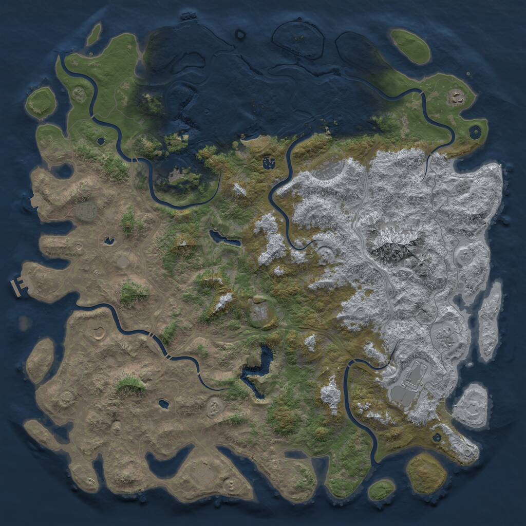 Rust Map: Procedural Map, Size: 6000, Seed: 1173333690, 17 Monuments