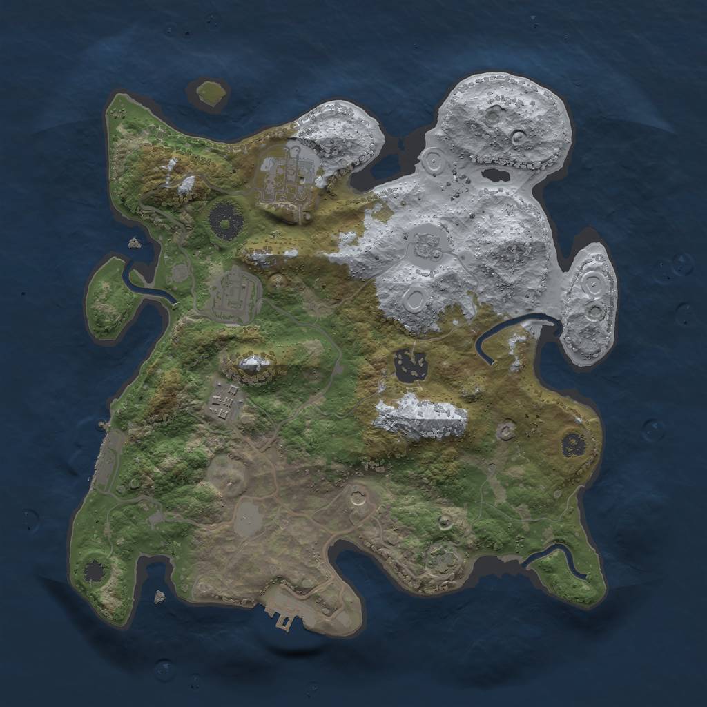 Rust Map: Procedural Map, Size: 3000, Seed: 1795650950, 12 Monuments
