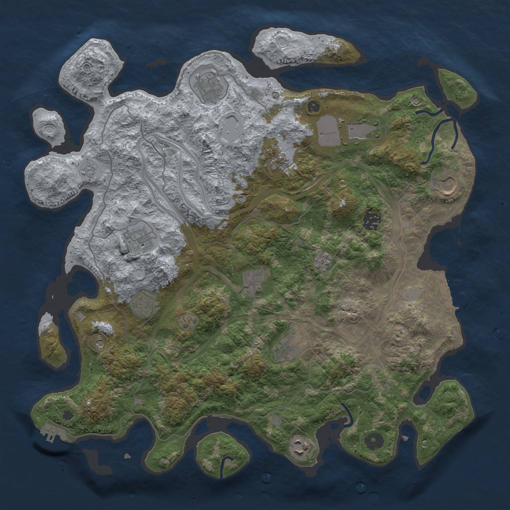 Rust Map: Procedural Map, Size: 4250, Seed: 16328, 18 Monuments