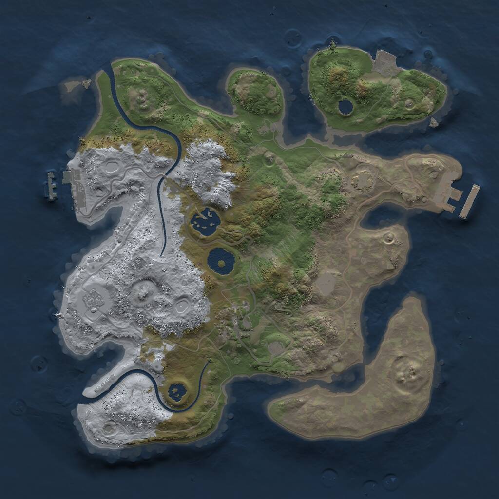 Rust Map: Procedural Map, Size: 2800, Seed: 75001, 7 Monuments