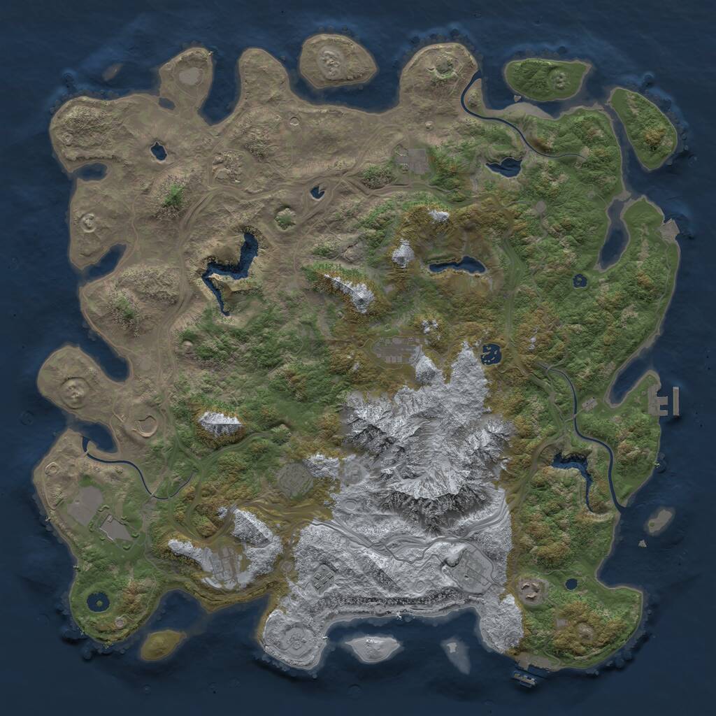 Rust Map: Procedural Map, Size: 5000, Seed: 55634322, 17 Monuments