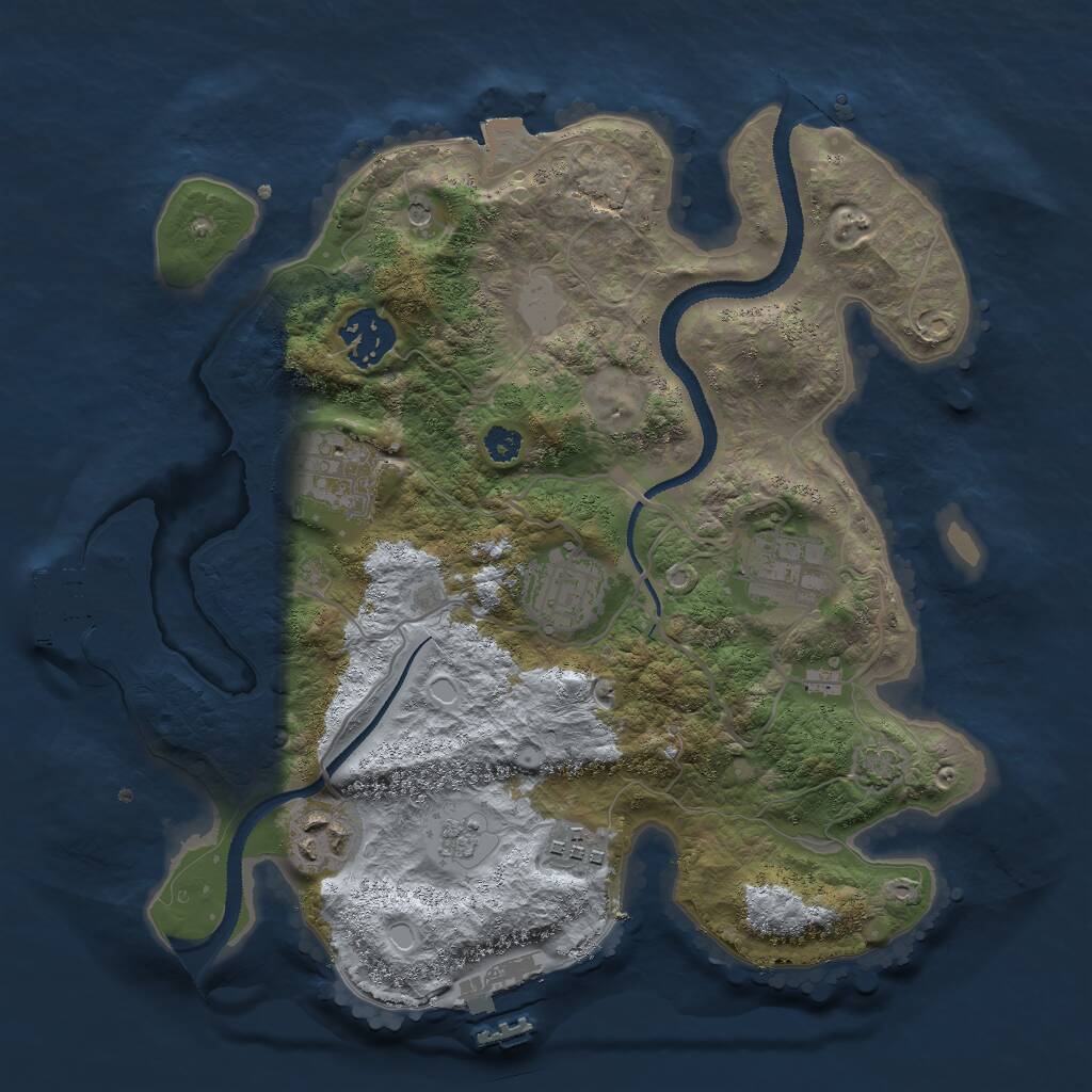 Rust Map: Procedural Map, Size: 3000, Seed: 94157, 12 Monuments