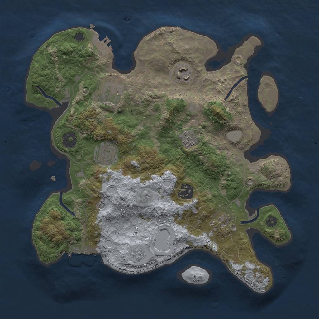 Rust Map: Procedural Map, Size: 3000, Seed: 2275, 13 Monuments