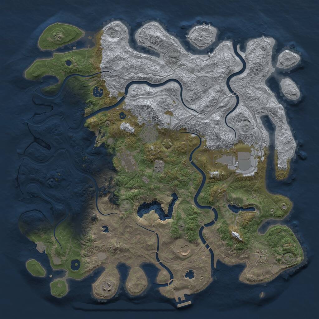 Rust Map: Procedural Map, Size: 4500, Seed: 484096729, 13 Monuments