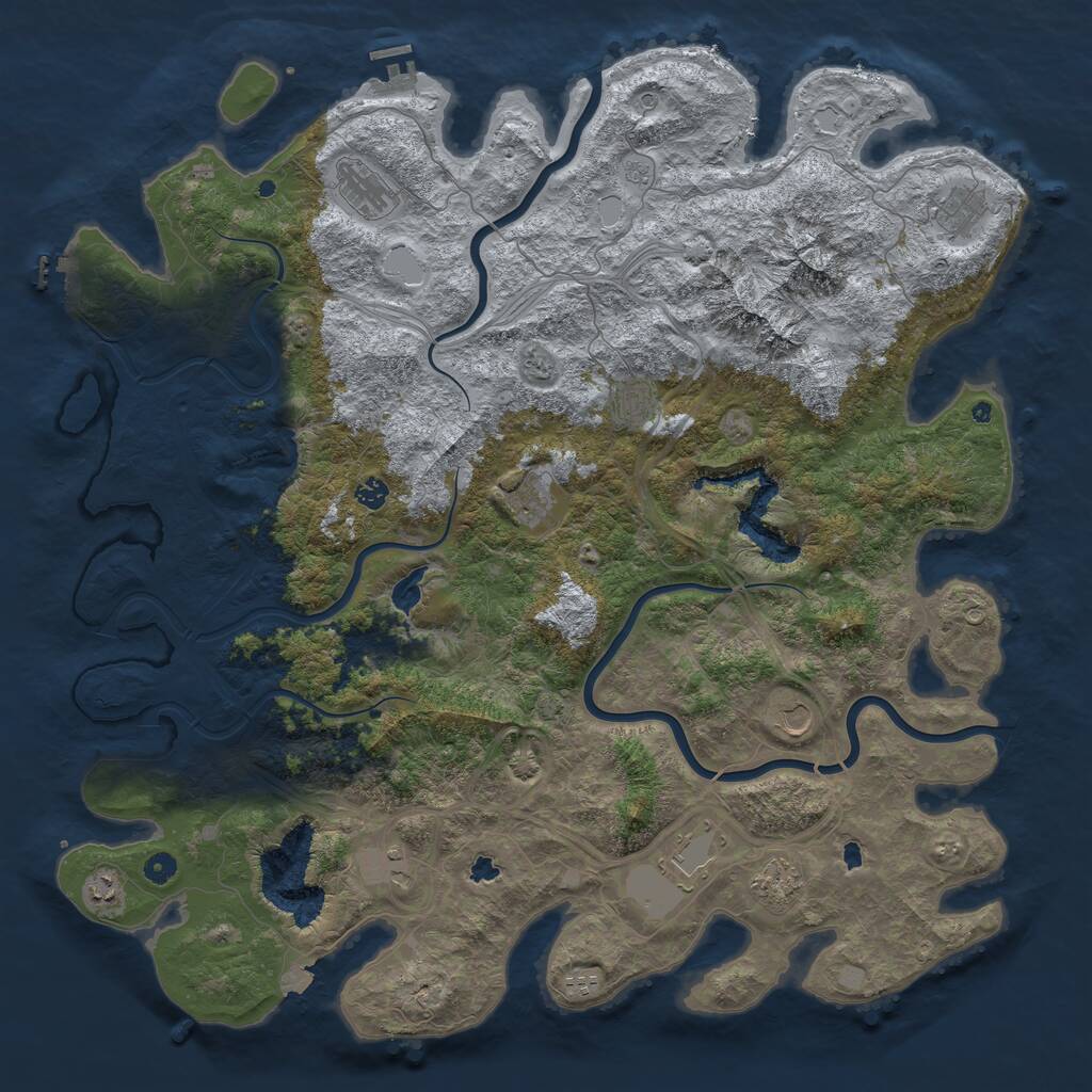 Rust Map: Procedural Map, Size: 5200, Seed: 570, 17 Monuments