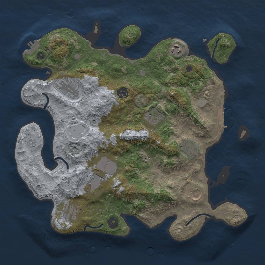 Rust Map: Procedural Map, Size: 3500, Seed: 3248292, 15 Monuments