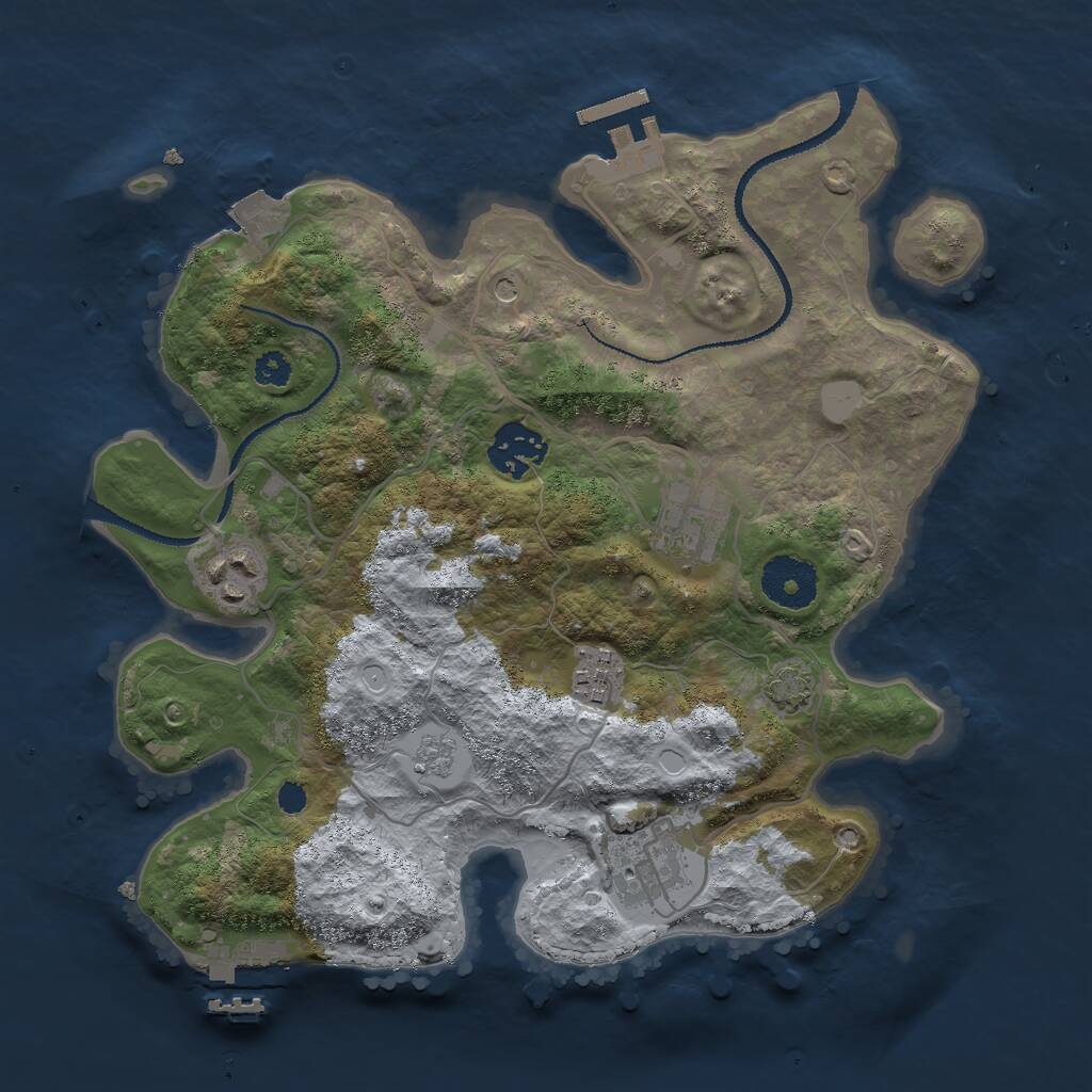 Rust Map: Procedural Map, Size: 3000, Seed: 504340174, 11 Monuments
