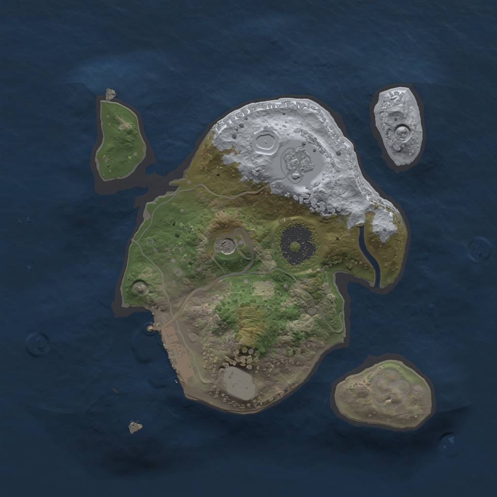 Rust Map: Procedural Map, Size: 2000, Seed: 1623358306, 6 Monuments