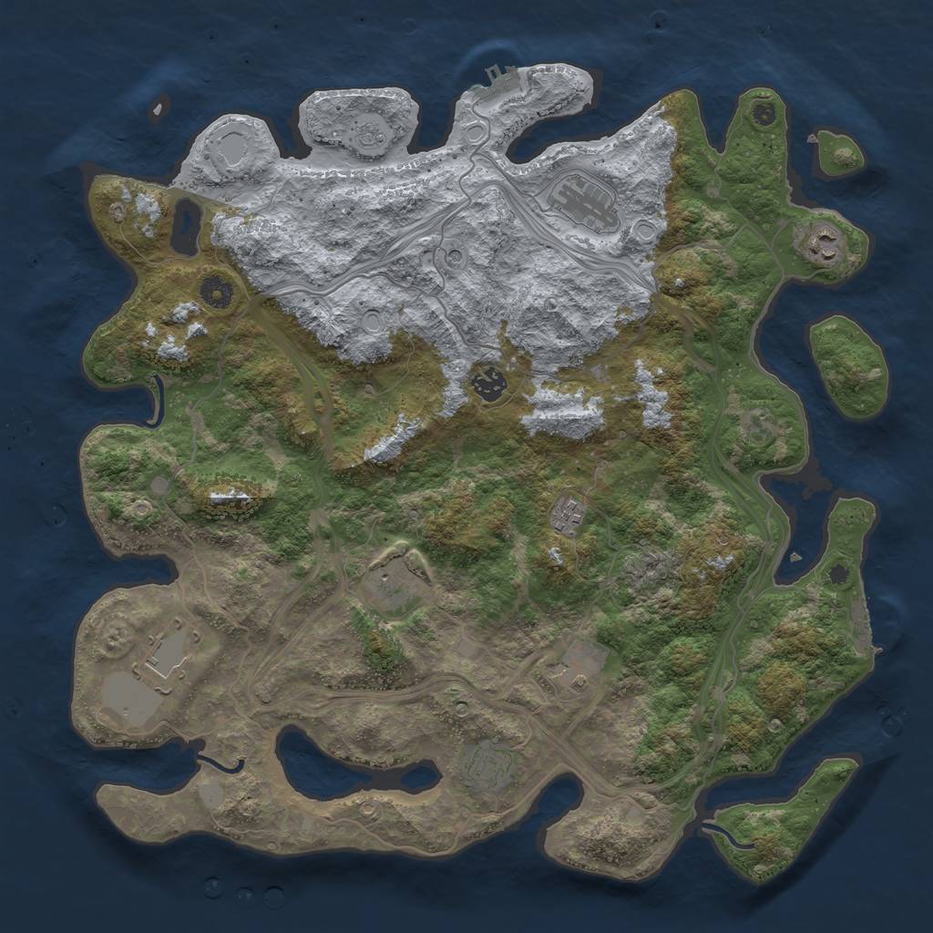 Rust Map: Procedural Map, Size: 4250, Seed: 3640, 15 Monuments