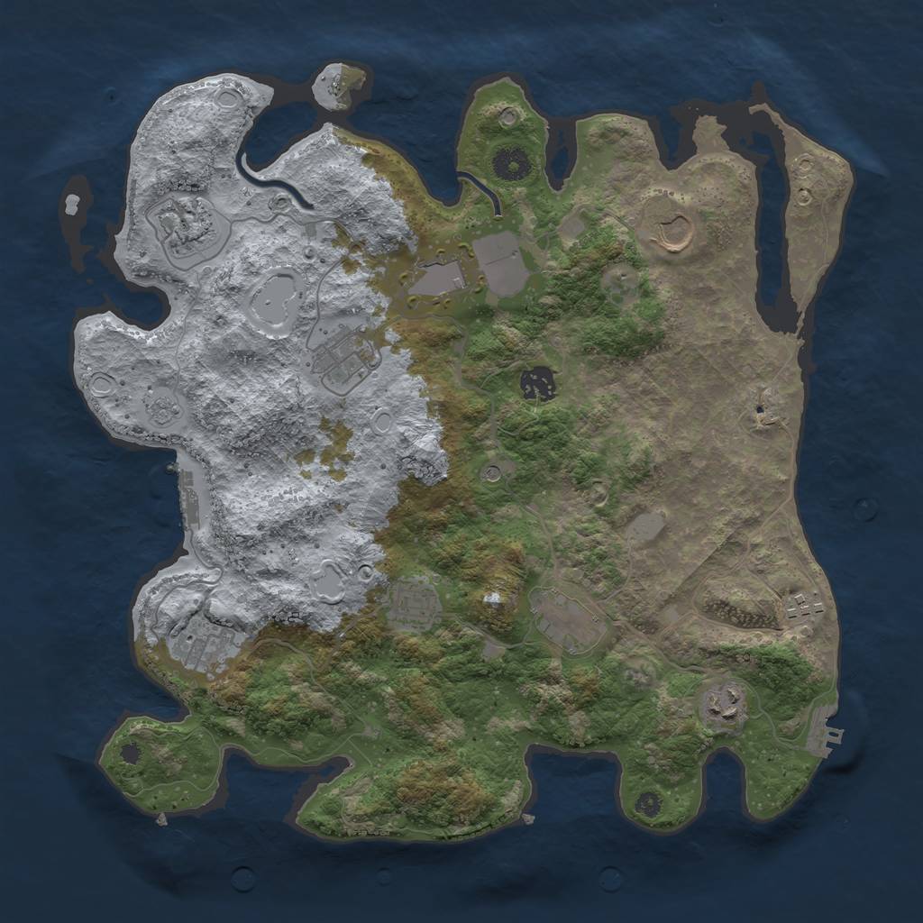 Rust Map: Procedural Map, Size: 3800, Seed: 84155, 17 Monuments