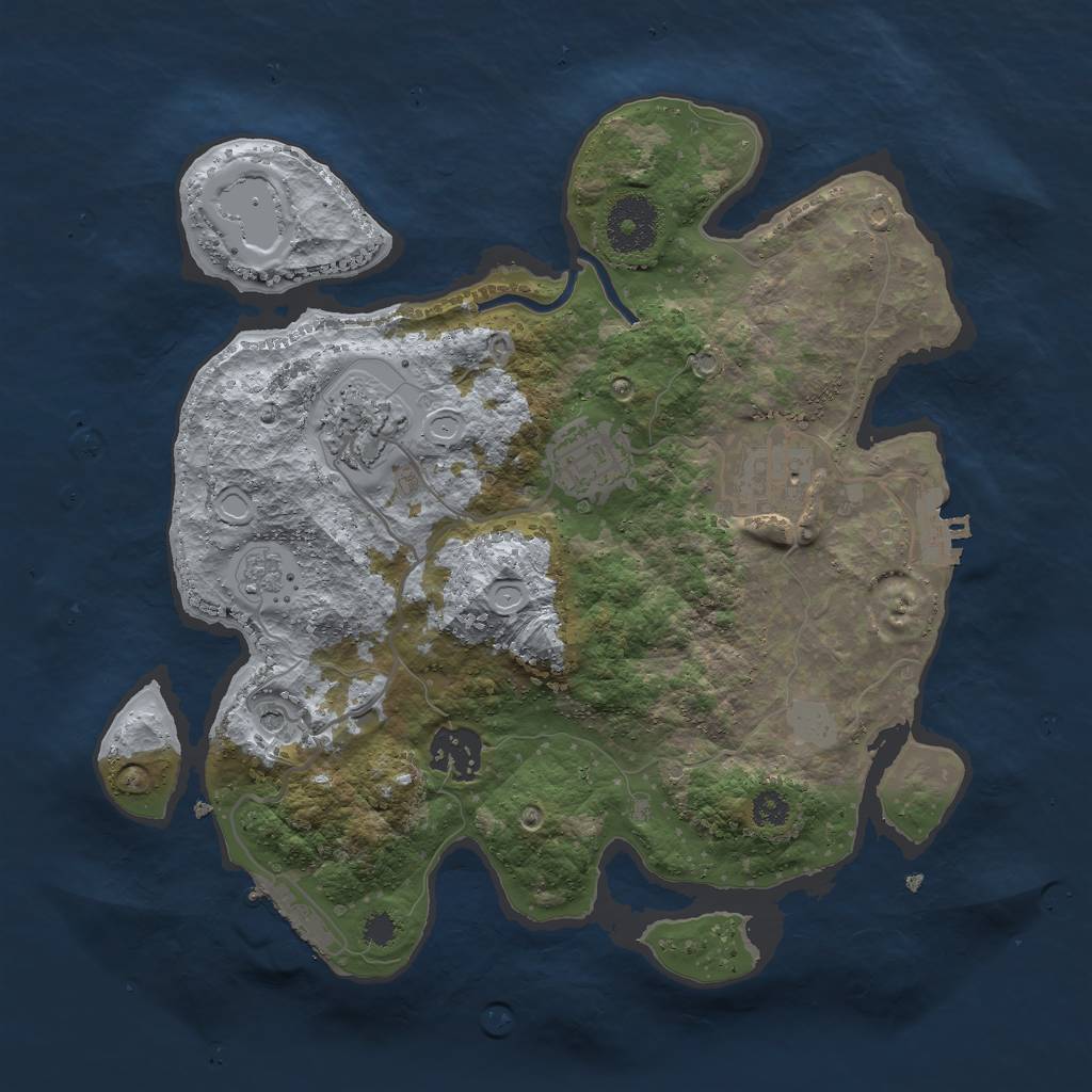 Rust Map: Procedural Map, Size: 3000, Seed: 1646382515, 11 Monuments