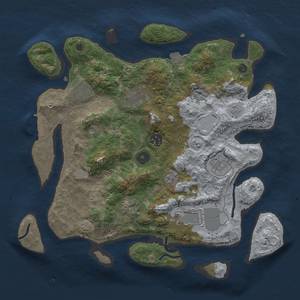 Thumbnail Rust Map: Procedural Map, Size: 3500, Seed: 533804460, 14 Monuments