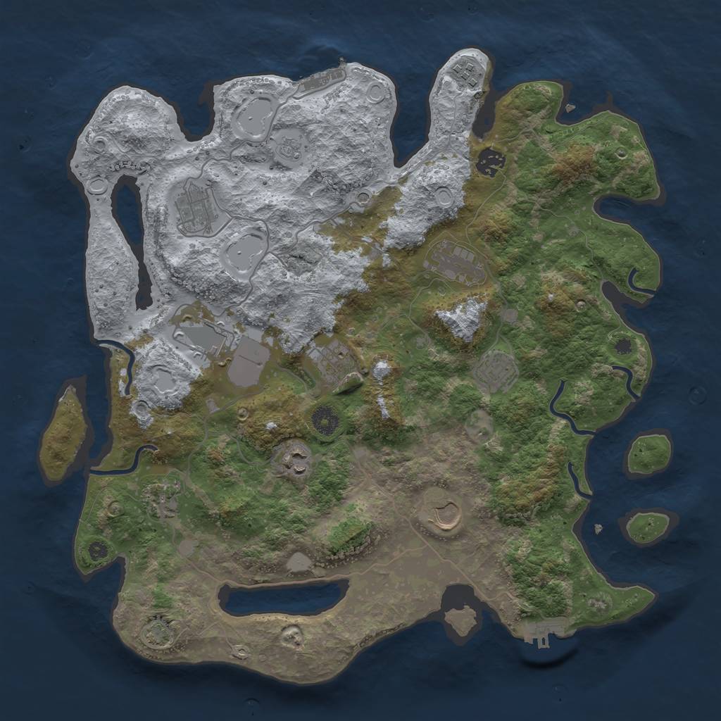 Rust Map: Procedural Map, Size: 3900, Seed: 822202, 18 Monuments