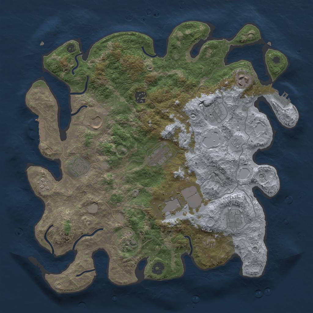 Rust Map: Procedural Map, Size: 3750, Seed: 214949, 17 Monuments