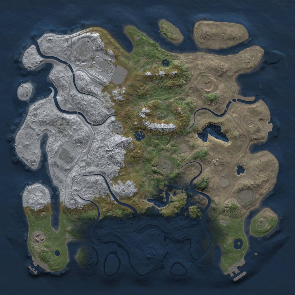Rust Map: Procedural Map, Size: 4250, Seed: 70664, 15 Monuments