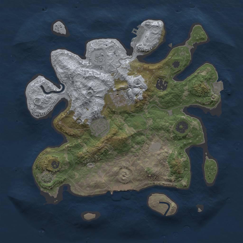Rust Map: Procedural Map, Size: 3000, Seed: 368137, 10 Monuments